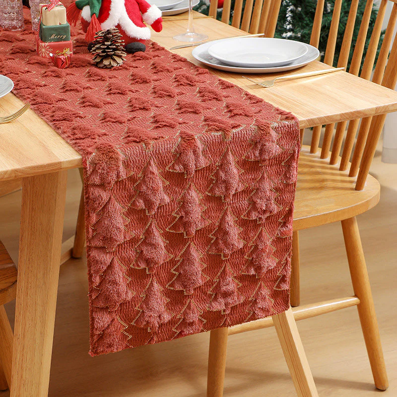 📢📢50% DE RÉDUCTION !!! 🎅Chemin de table en peluche douce en forme d'arbre de Noël - Image 11