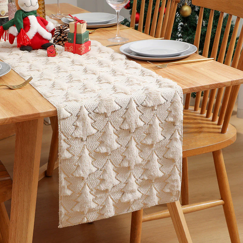 📢📢50% DE RÉDUCTION !!! 🎅Chemin de table en peluche douce en forme d'arbre de Noël - Image 9