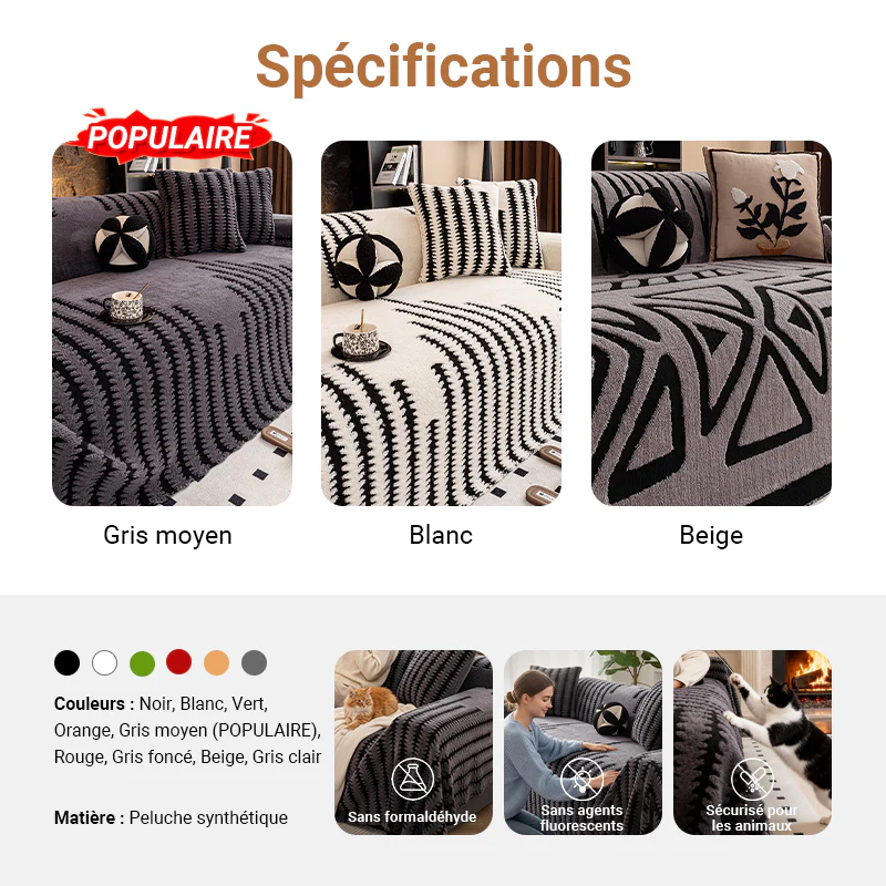 📢📢50% DE RÉDUCTION !!!✨Housse de canapé douce et antidérapante en peluche - Image 8