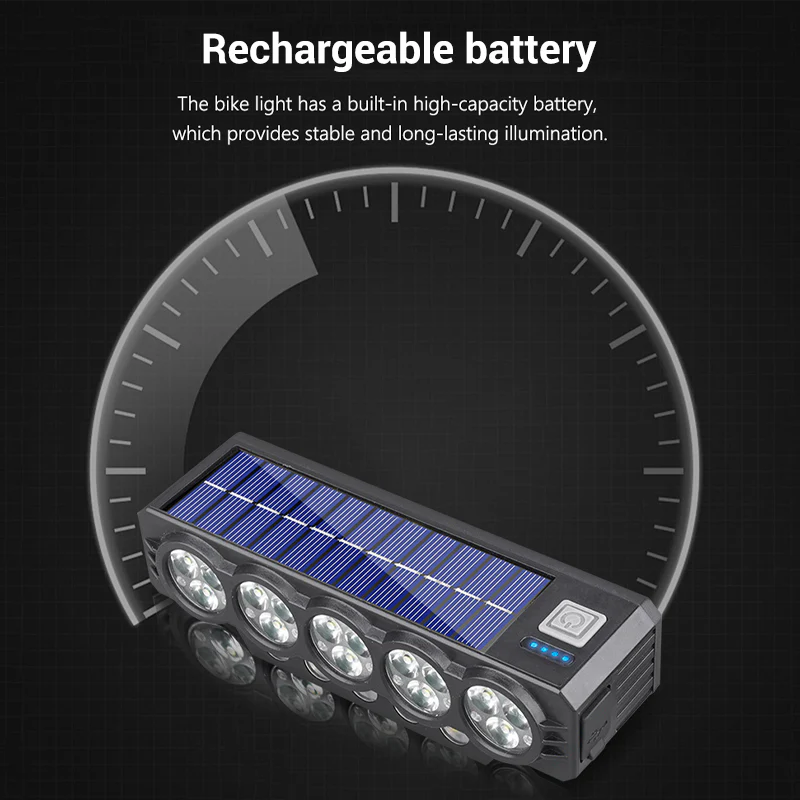 📢📢60 % de réduction !!!⏰Lampe solaire et rechargeable par USB pour vélo - Image 7
