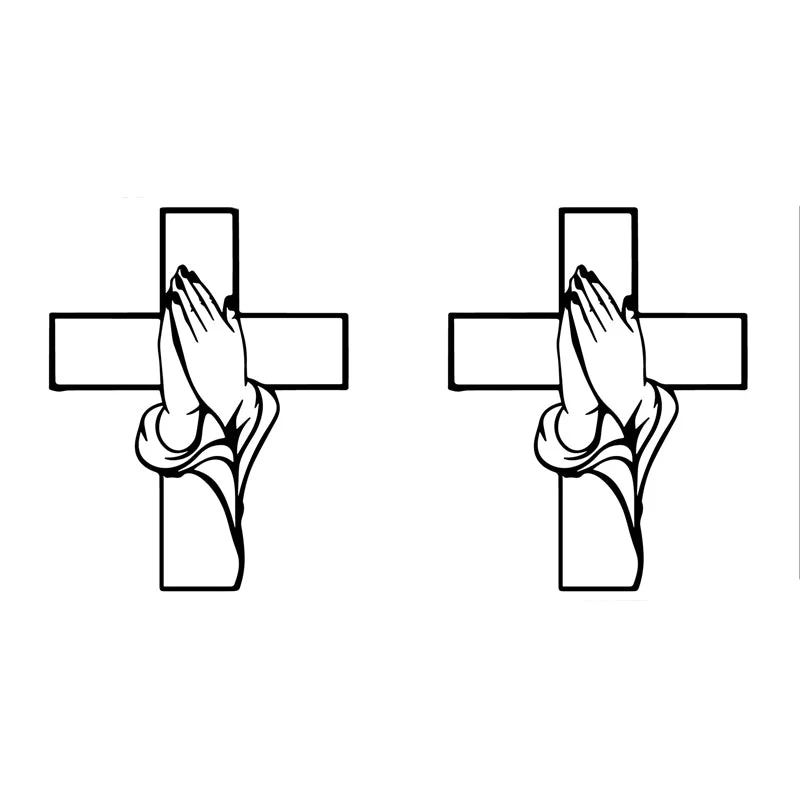 Décoration spirituelle pour la maison Croix avec mains en prière - Image 7