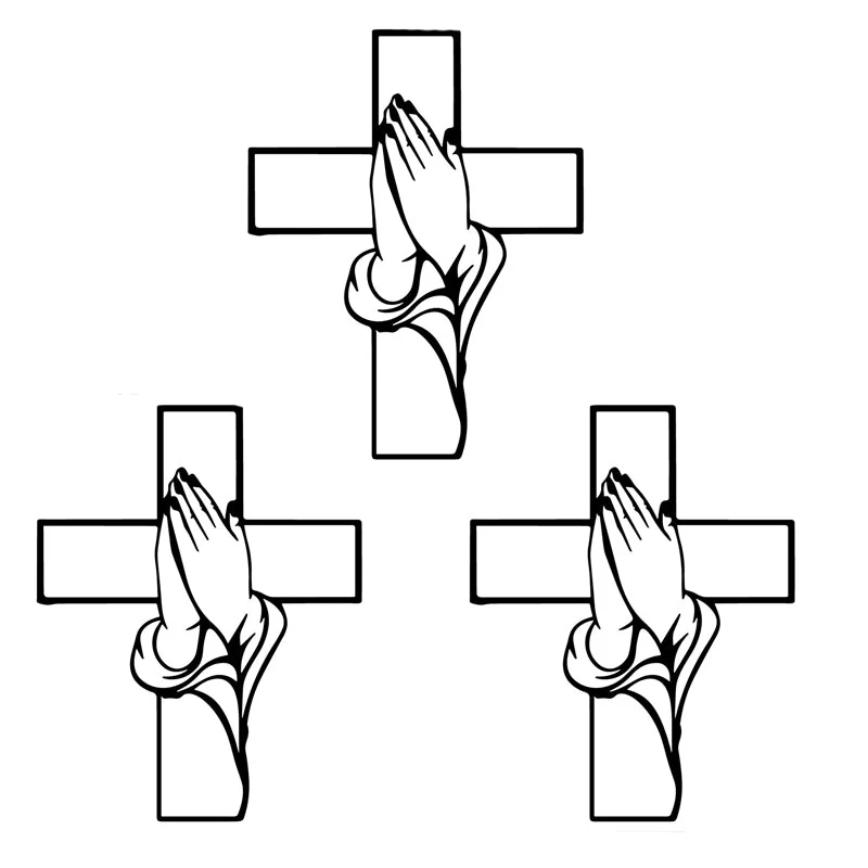 Décoration spirituelle pour la maison Croix avec mains en prière - Image 8