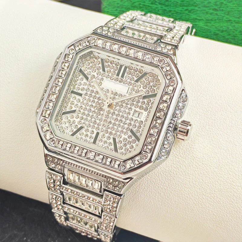 📢📢50% de réduction ! ⏰❤️Meilleur cadeau❤️Montre carrée en strass