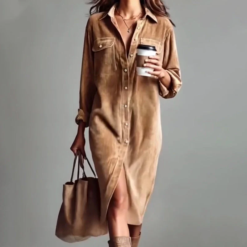 đąđą 52% DE RĂDUCTION ! âšRobe chemise dĂ©contractĂ©e pour femmes - Image 5
