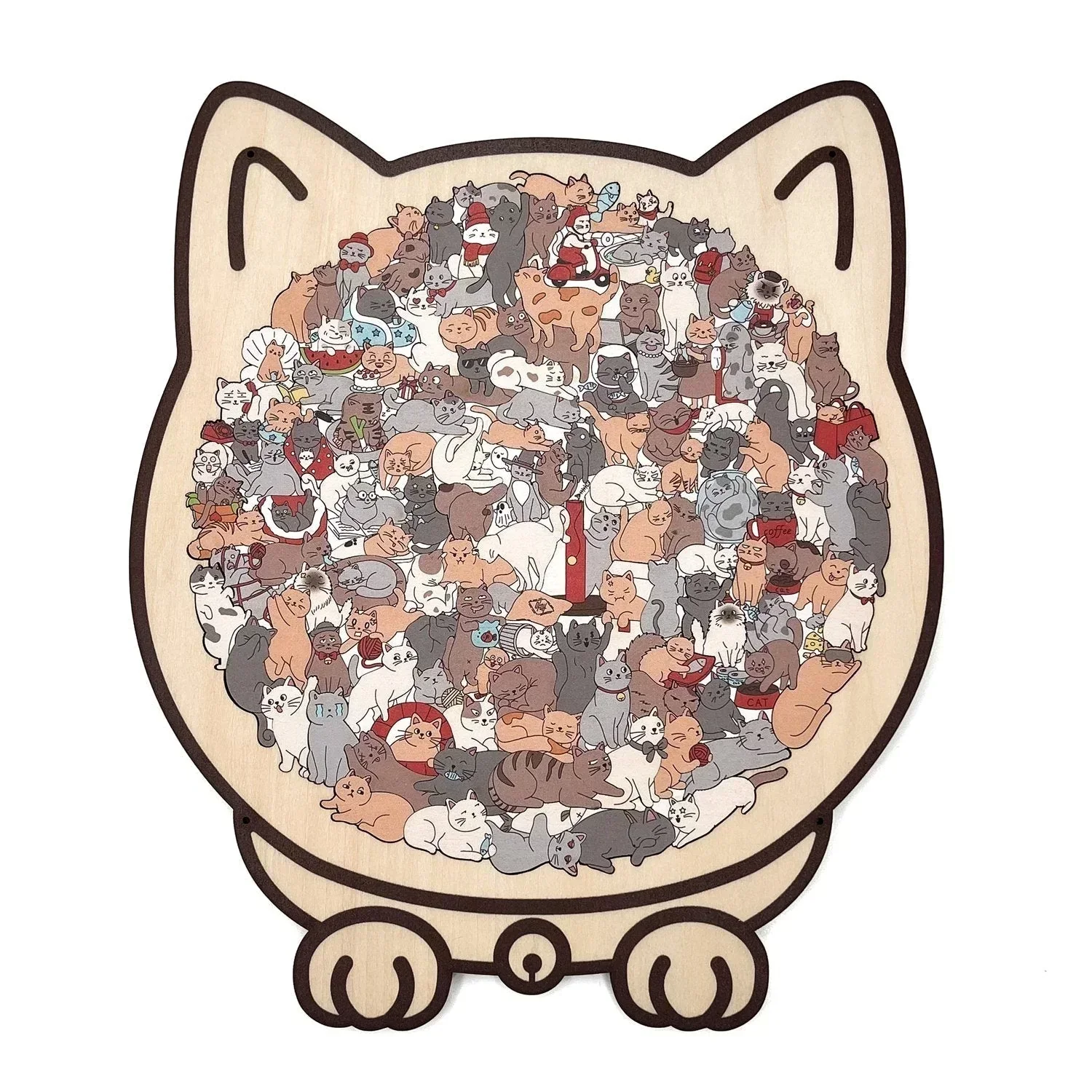 🎅Soldes de Noël 55 % de réduction🐱Puzzle en bois représentant un chat aux couleurs Morandi, 135 pièces🎁 - Image 4
