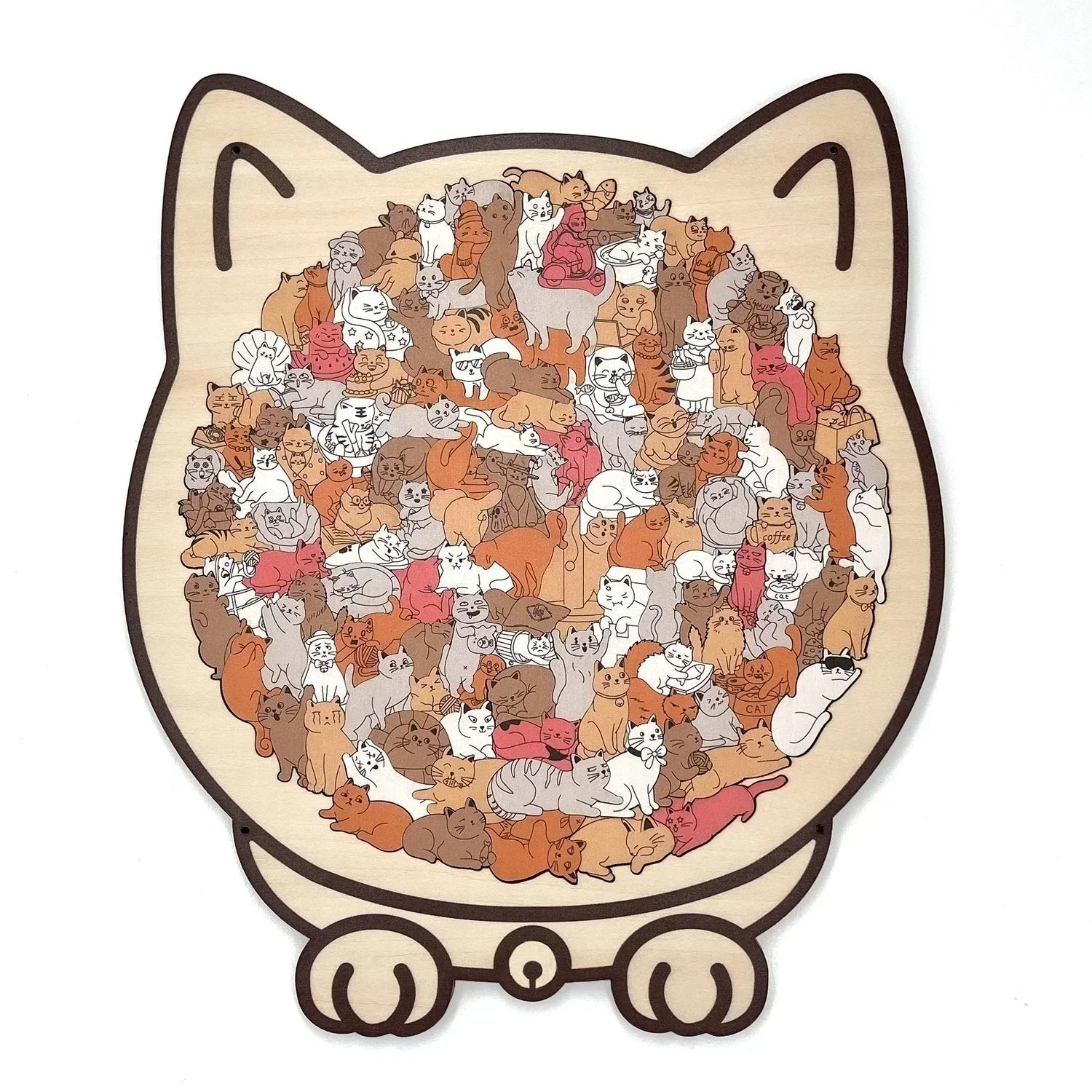 🎅Soldes de Noël 55 % de réduction🐱Puzzle en bois représentant un chat aux couleurs Morandi, 135 pièces🎁 - Image 6