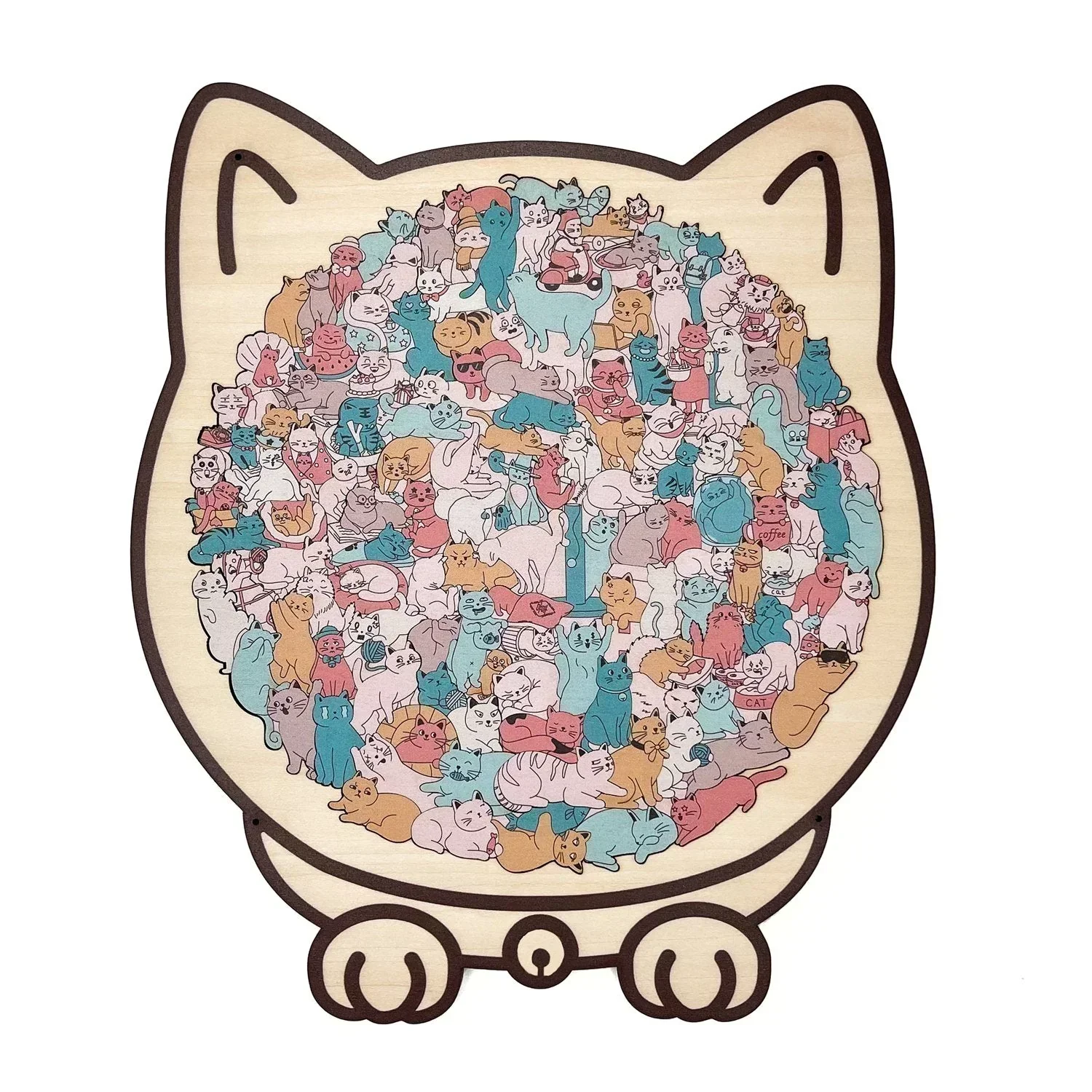 🎅Soldes de Noël 55 % de réduction🐱Puzzle en bois représentant un chat aux couleurs Morandi, 135 pièces🎁 - Image 7