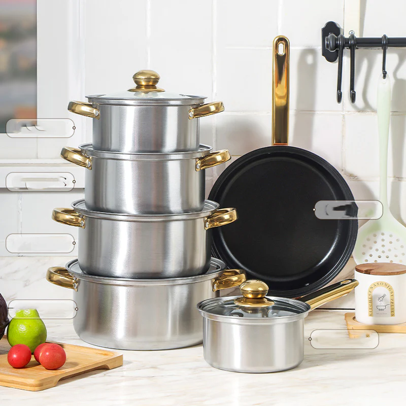📢📢60 % DE RÉDUCTION !! ⏰Ensemble d'Ustensiles de Cuisine Antiadhésifs en Acier Inoxydable – Poignée Ergonomique, Facile à Nettoyer & Durable 🛡️
