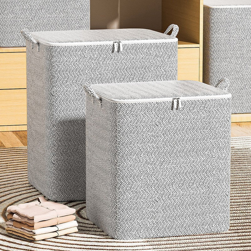 📢📢60 % de réduction !! ⏰Boîte de rangement extra-large avec couvercle - polyvalente pour les vêtements, les couvertures et la literie