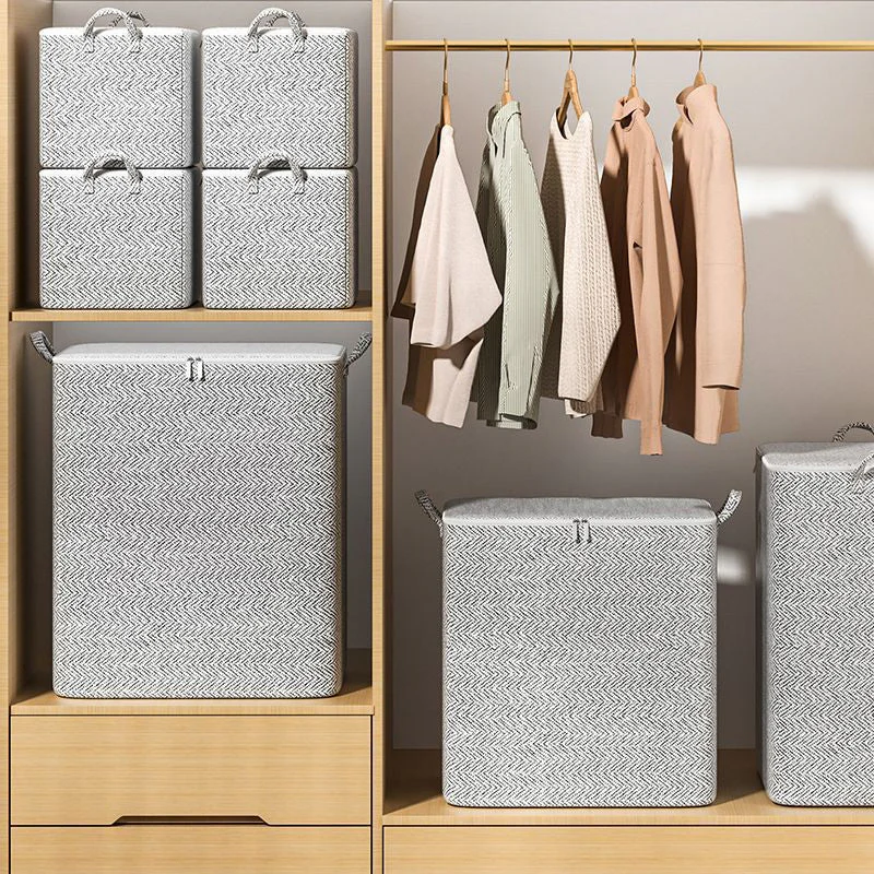 📢📢60 % de réduction !! ⏰Boîte de rangement extra-large avec couvercle - polyvalente pour les vêtements, les couvertures et la literie - Image 2