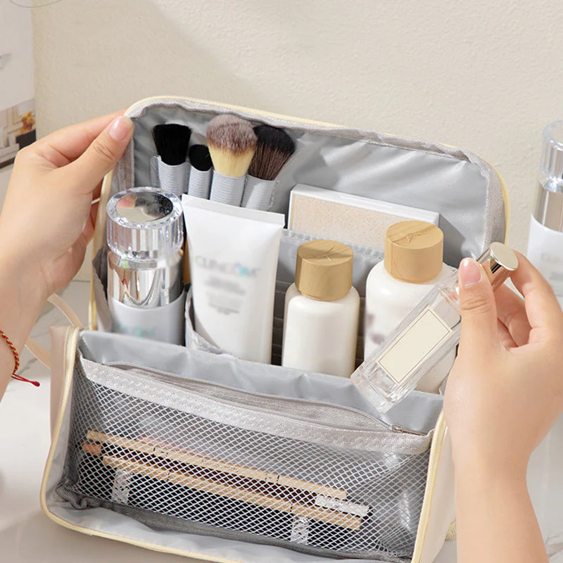 📢📢50 % de réduction !! ⏰Trousse à cosmétiques élégante à compartiments – Style minimaliste, rangement intelligent et ultra-pratique ✨ - Image 2