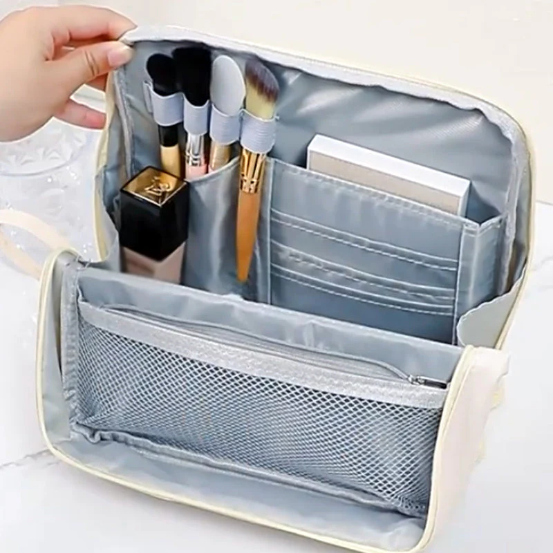 📢📢50 % de réduction !! ⏰Trousse à cosmétiques élégante à compartiments – Style minimaliste, rangement intelligent et ultra-pratique ✨ - Image 6