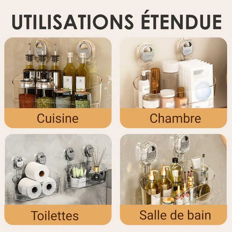 Support de rangement à ventouses avec trou de drainage - Image 5
