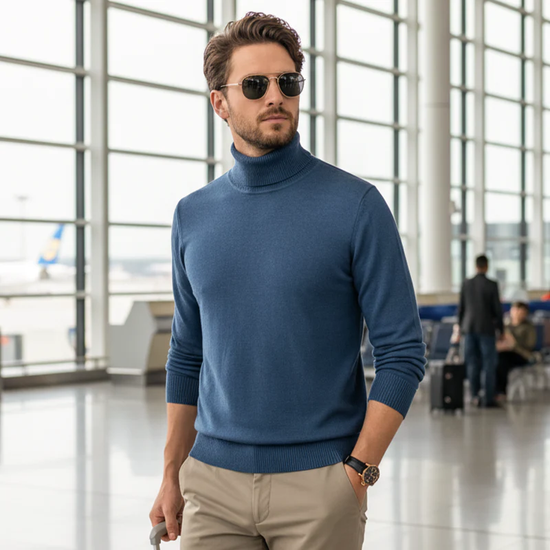 🧵 60 % DE RÉDUCTION MAINTENANT ! ✨ Pull en cachemire haut de gamme pour homme - Doux et respirant, style polyvalent pour le bureau ou les tenues décontractées 🍂📦 - Image 2