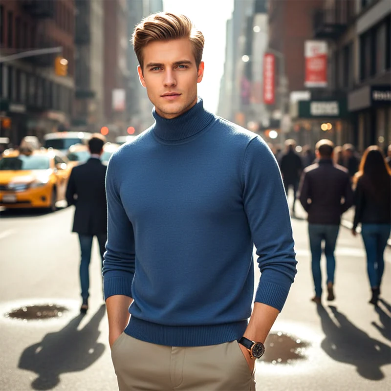 🧵 60 % DE RÉDUCTION MAINTENANT ! ✨ Pull en cachemire haut de gamme pour homme - Doux et respirant, style polyvalent pour le bureau ou les tenues décontractées 🍂📦 - Image 4