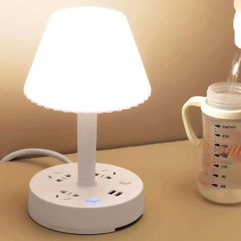 🔥✨Lampe de table avec port USB et prise électrique