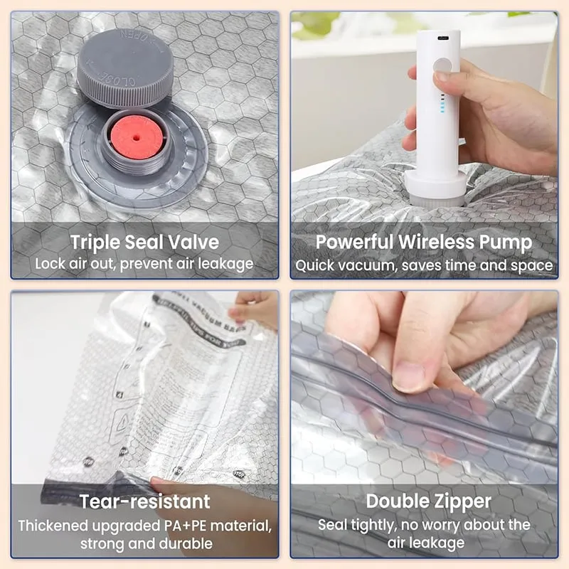📢📢50 % de réduction !! ⏰ Set de sacs de compression sous vide sans fil pour le voyage - Image 8