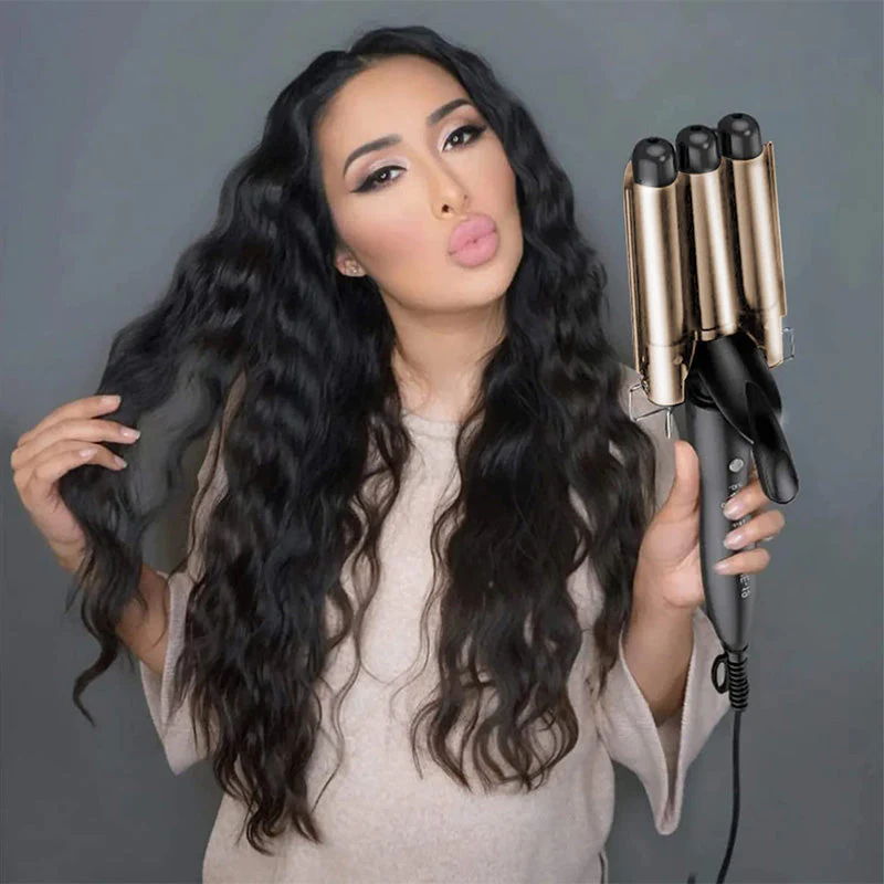 👧50% de réduction pour une durée limitée✨🔥3-Barrel Curling Iron avec température réglable - Image 3