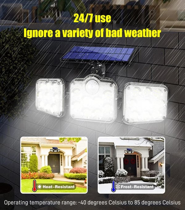 Applique murale solaire à trois têtes⌛⌛3 dernières heures : Grande vente💰💰 - Image 4