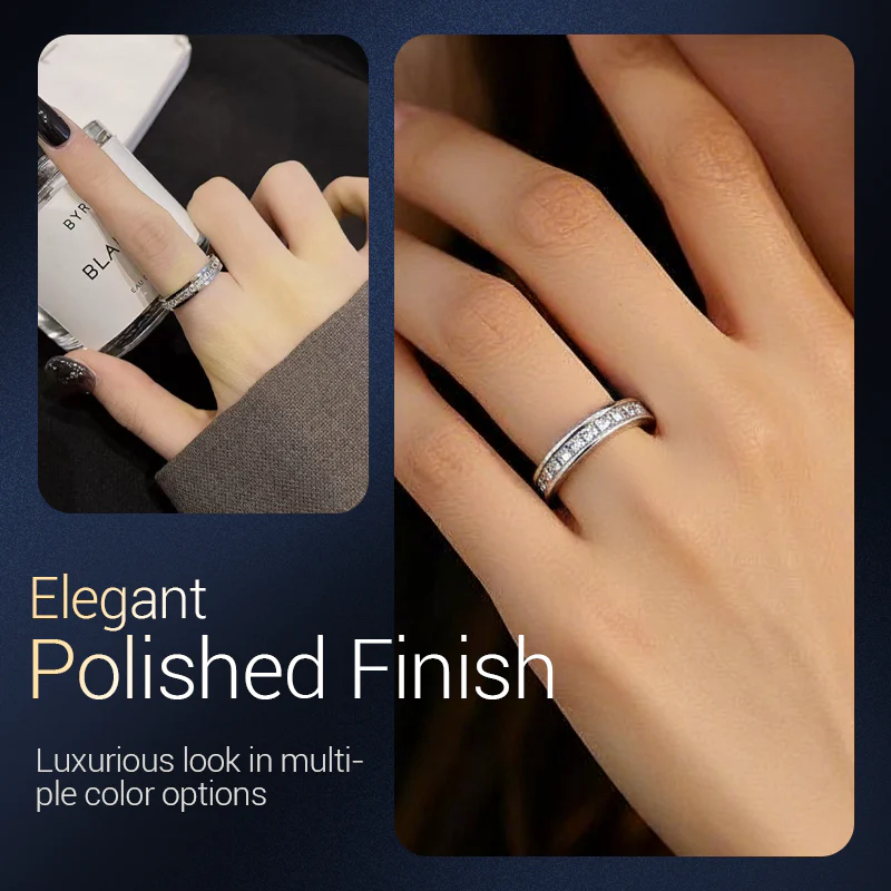 📢📢50% DE RÉDUCTION !!! 🎅Bague tournante en acier titane avec zircone - Image 5
