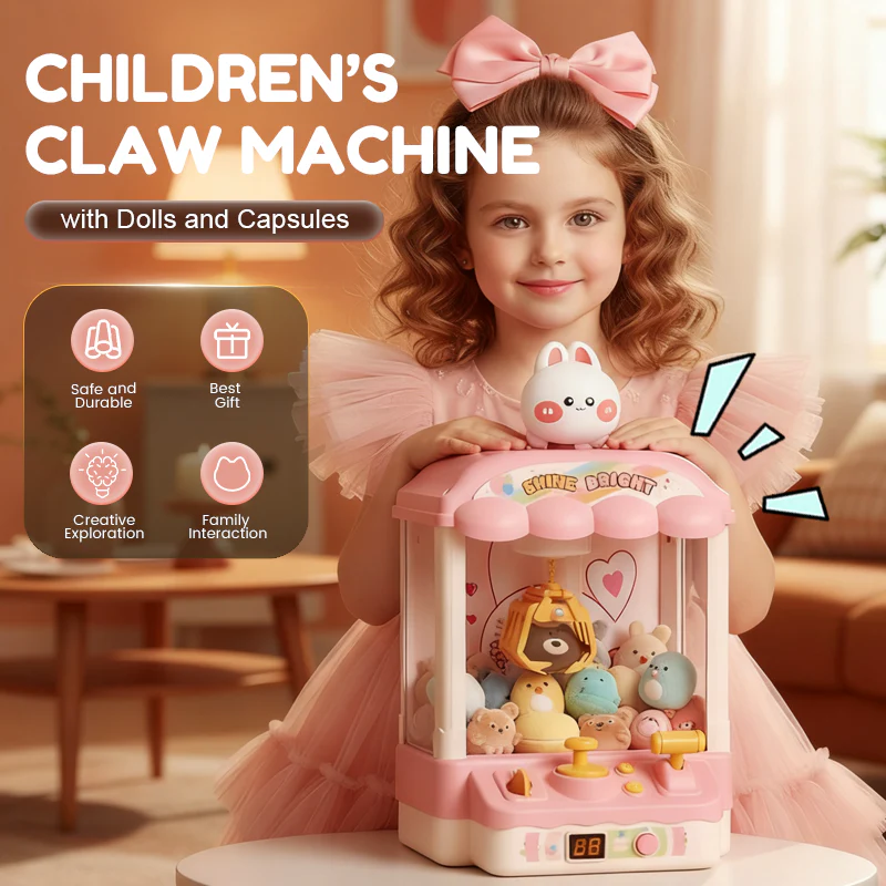 📢📢50 % de réduction !!! 🎅 Machine à pince animaux mignonne pour enfants 🎉 Comprend des peluches et des jouets en capsule🧸