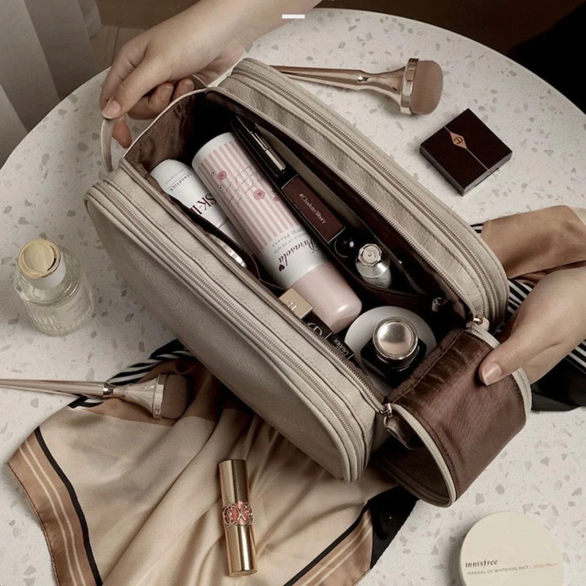 📢Durée limitée 63% de réduction✨🌸Sac à Cosmétiques de Grande Capacité à Huit Compartiments🌸 - Image 2