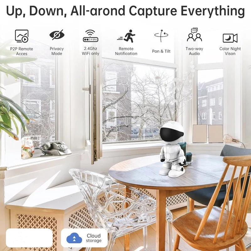 ⏳Spécial à durée limitée⏰Caméra en Forme de Robot Intérieur Sans Fil avec Détection de Mouvement - Image 3