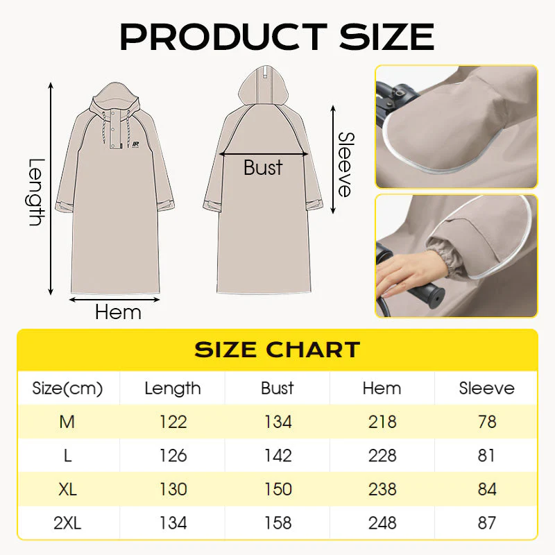 đ„Livraison temporairement gratuiteđ„-Poncho de pluie unisexe Ă capuche oversize pour vĂ©lo Ă©lectrique - Image 7