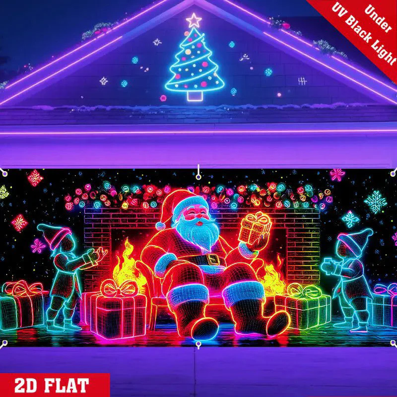 📢📢60% DE RÉDUCTION !!! 🎅Bannière de Noël réactive aux UV pour porte de garage