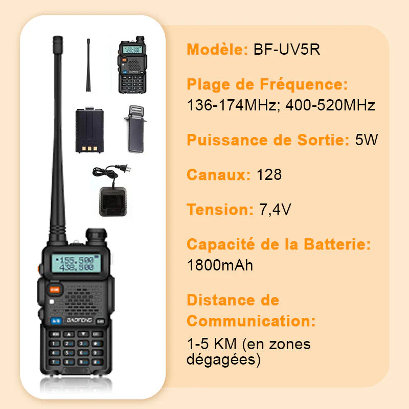 📢📢60% de réduction !!!🔥Radio amateur UV-5R longue portée UV5R Radio bidirectionnelle double bande Walkie - Image 15