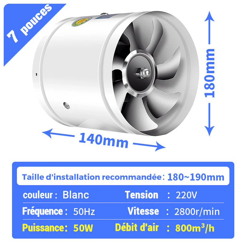 Pousbo® [Super Succion] Ventilateur d'Extraction Puissant et Silencieux - Image 13
