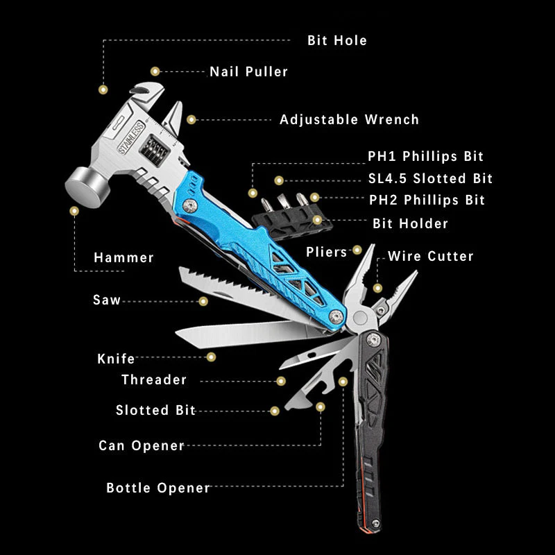 🔥 Marteau multifonctionnel multitool Camping accessoires - Image 8