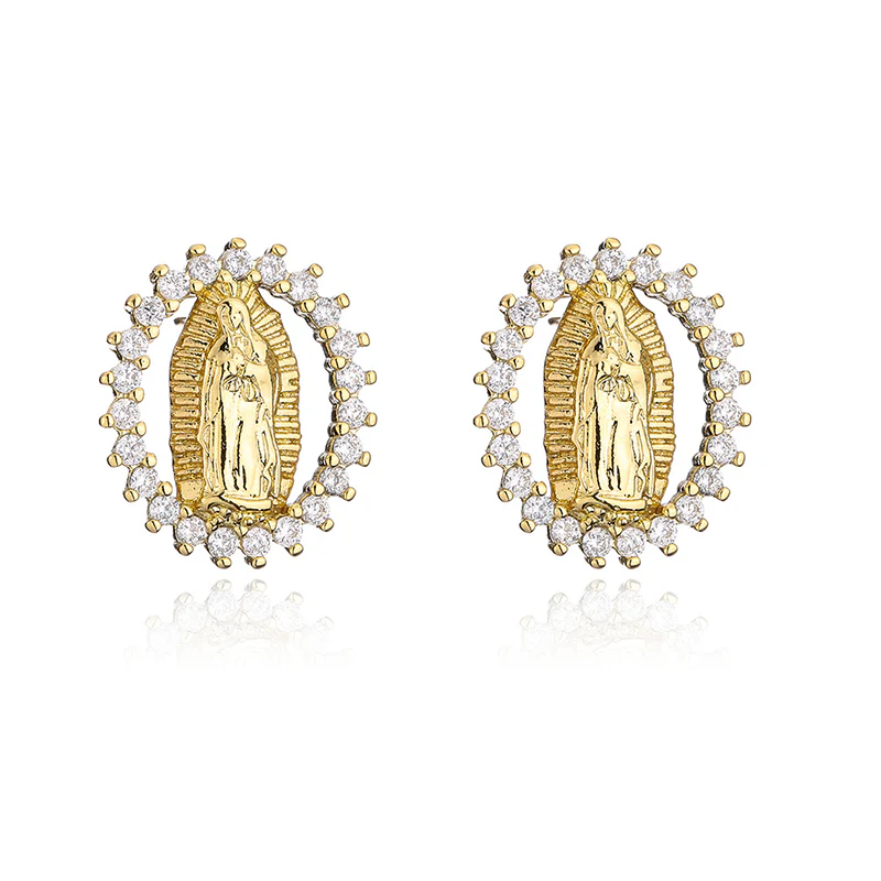 📢📢50 % de réduction !!! 🎅Boucles d'oreilles étincelantes Vierge Marie pour la foi et la mode - Image 6