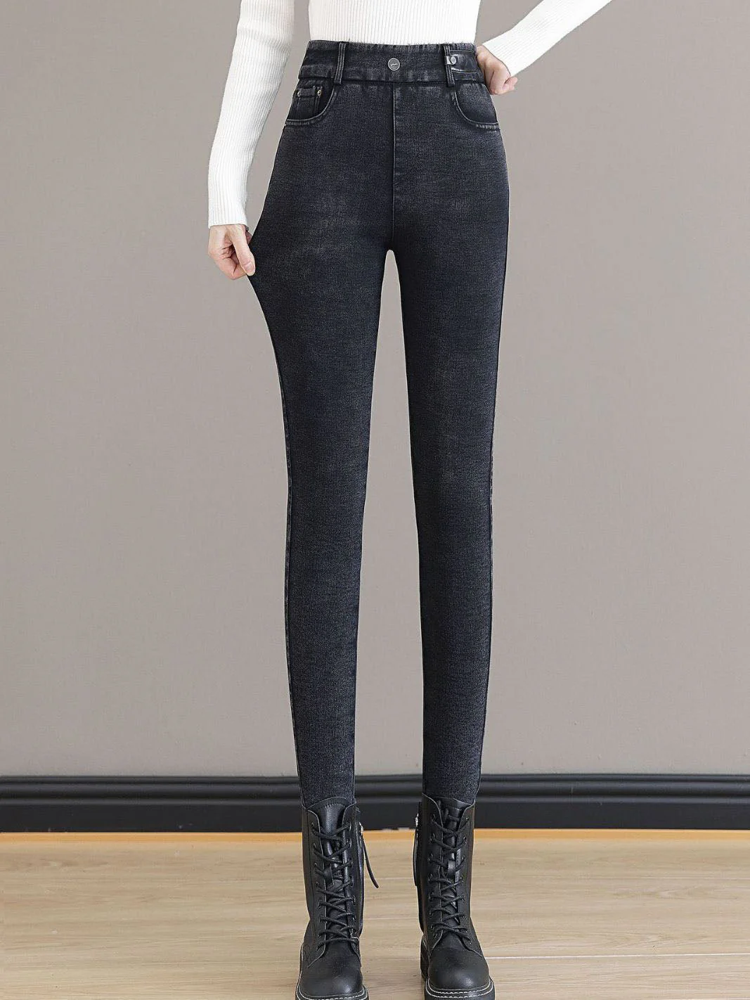 👖 70% DE RÉDUCTION! ✨ JEAN SKINNY CHAUD - Taille Haute & Tissu Stretch, Confort Optimal pour l'Hiver, Style Tendance pour Quotidien et Sorties ❄️💃 - Image 5