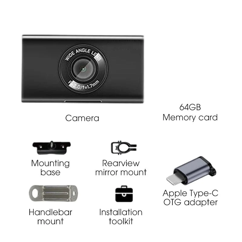Caméra embarquée HD étanche pour moto - Image 10