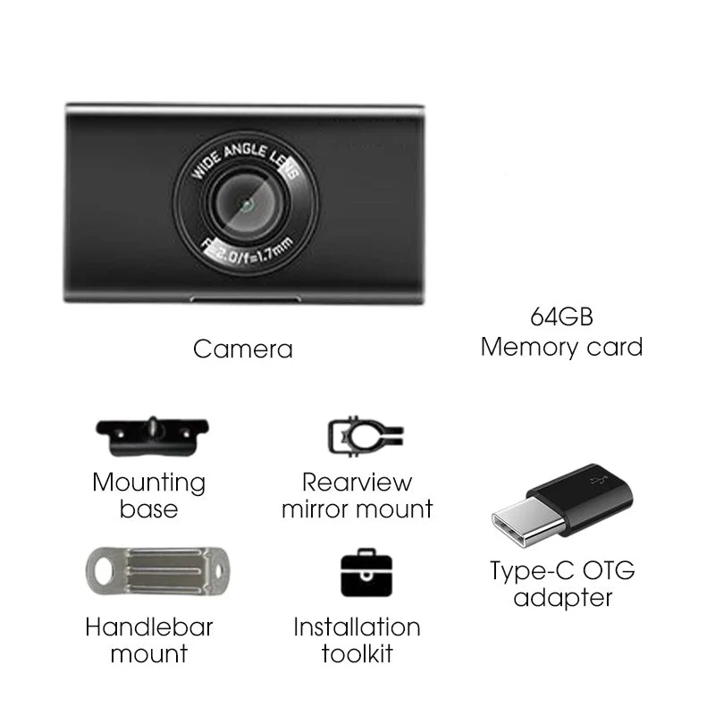 Caméra embarquée HD étanche pour moto - Image 13