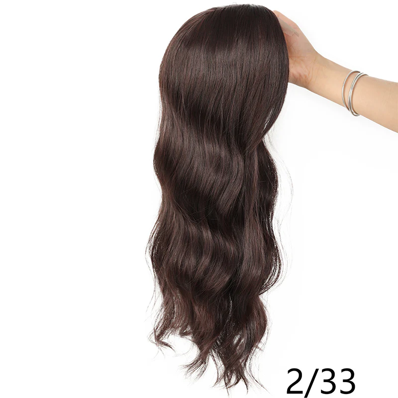 🌸50% de réduction pour une durée limitée👧 Wavy Clip-In Hair Topper avec Bangs pour l'amincissement des cheveux - Image 11