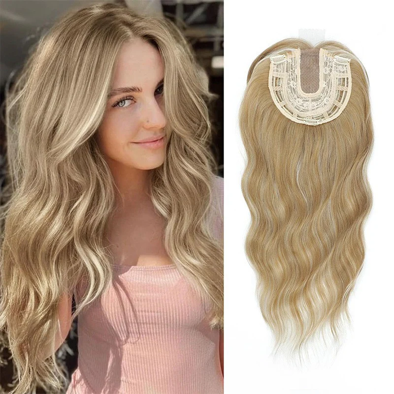 🌸50% de réduction pour une durée limitée👧 Wavy Clip-In Hair Topper avec Bangs pour l'amincissement des cheveux - Image 16