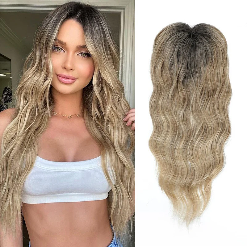 🌸50% de réduction pour une durée limitée👧 Wavy Clip-In Hair Topper avec Bangs pour l'amincissement des cheveux - Image 18