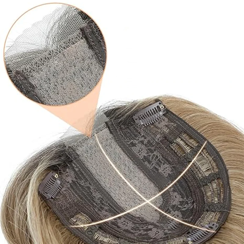🌸50% de réduction pour une durée limitée👧 Wavy Clip-In Hair Topper avec Bangs pour l'amincissement des cheveux - Image 4