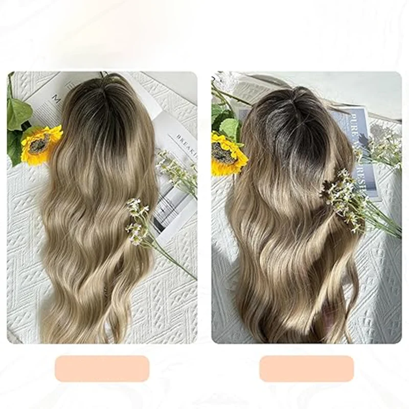 🌸50% de réduction pour une durée limitée👧 Wavy Clip-In Hair Topper avec Bangs pour l'amincissement des cheveux - Image 5