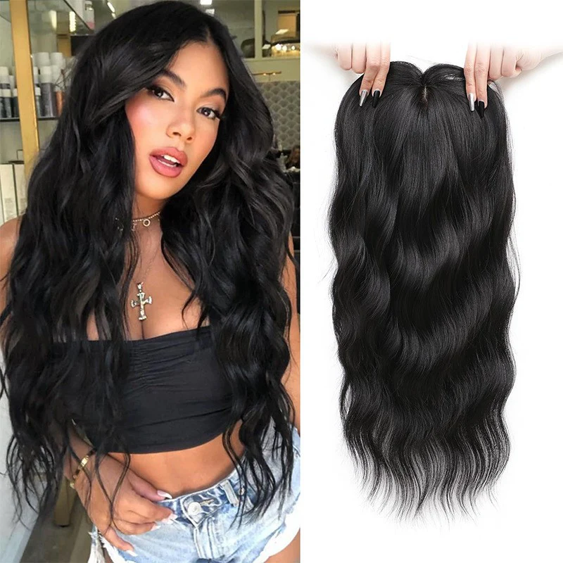 🌸50% de réduction pour une durée limitée👧 Wavy Clip-In Hair Topper avec Bangs pour l'amincissement des cheveux - Image 7