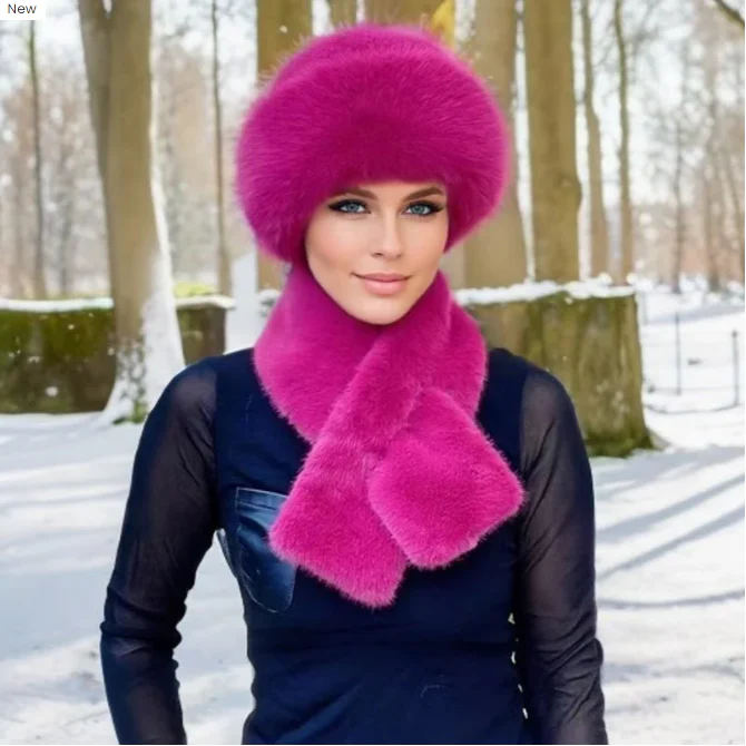 📢📢60 % de réduction !!! 🎅Écharpe d'hiver Bonnet en peluche Combinaison chaude épaissie - Image 4