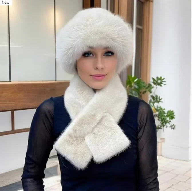 📢📢60 % de réduction !!! 🎅Écharpe d'hiver Bonnet en peluche Combinaison chaude épaissie - Image 5