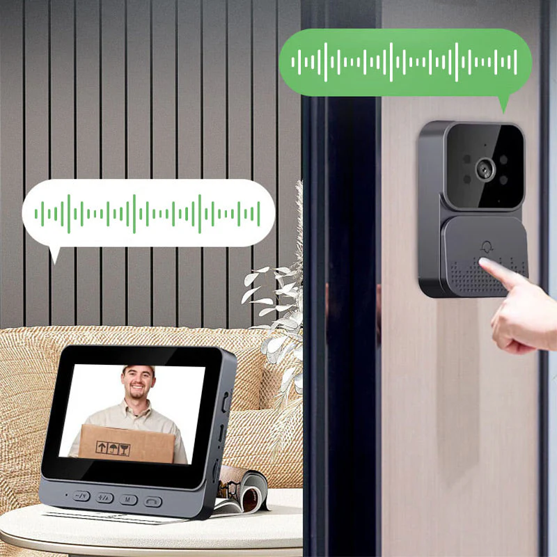 📢📢60% de réduction !! ⏰Système de Sonnette Vidéo HD – Sécurité Domestique 24h/24 avec Vision Nocturne & Interphone ! 🏠👁️ - Image 4