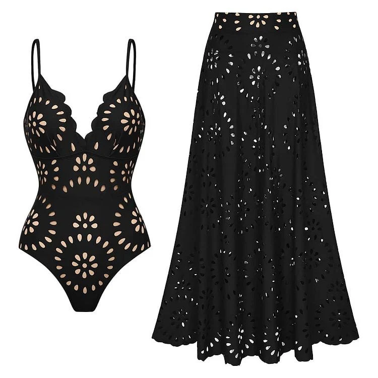 🩱Durée limitée -50 %💥Maillot de bain une pièce sexy pour femme avec jupe longue assortie - Image 10
