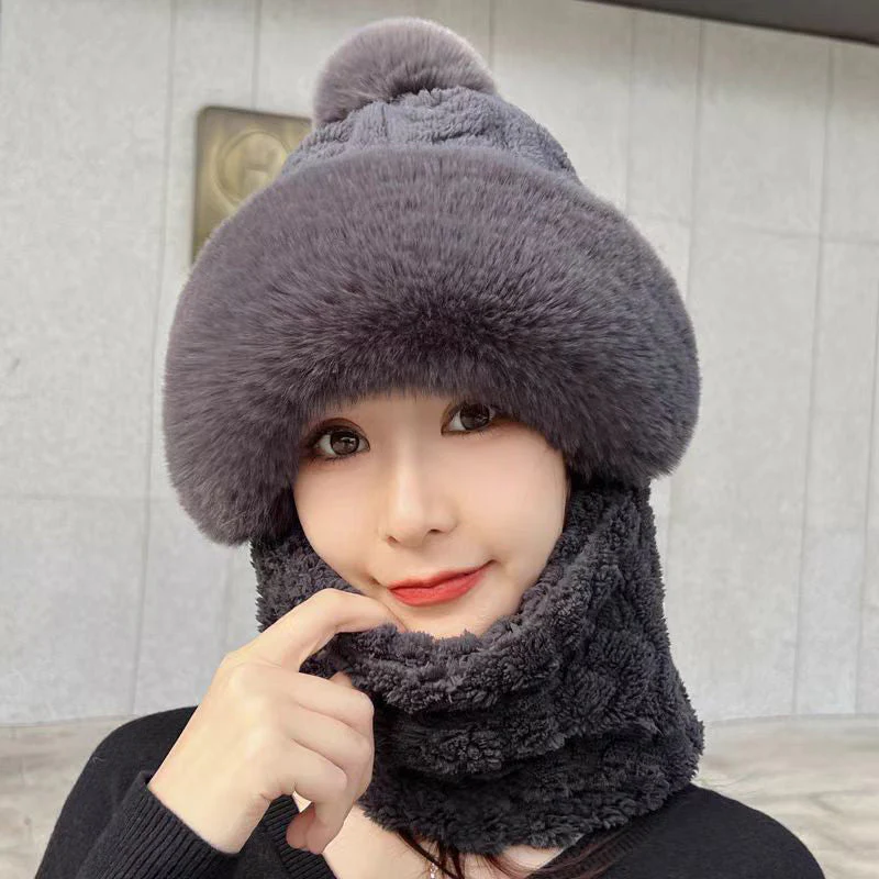 📢📢60 % de réduction !!!✨ Nouveau bonnet hiver 2025 en laine épaisse et chaud : coupe-vent, style 2-en-1 écharpe-bonnet & tendance ! ❄️ - Image 12