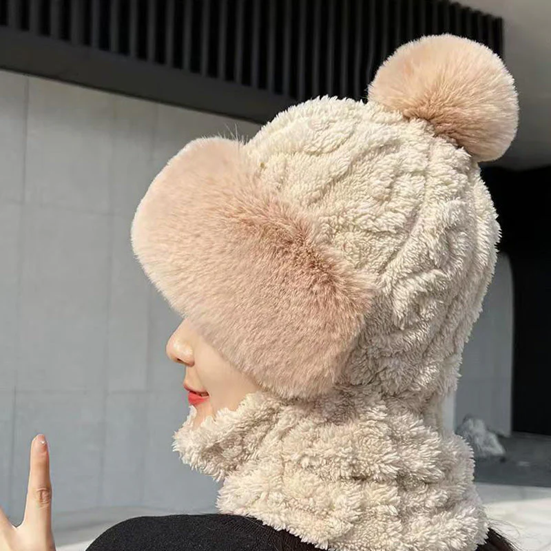 📢📢60 % de réduction !!!✨ Nouveau bonnet hiver 2025 en laine épaisse et chaud : coupe-vent, style 2-en-1 écharpe-bonnet & tendance ! ❄️ - Image 3