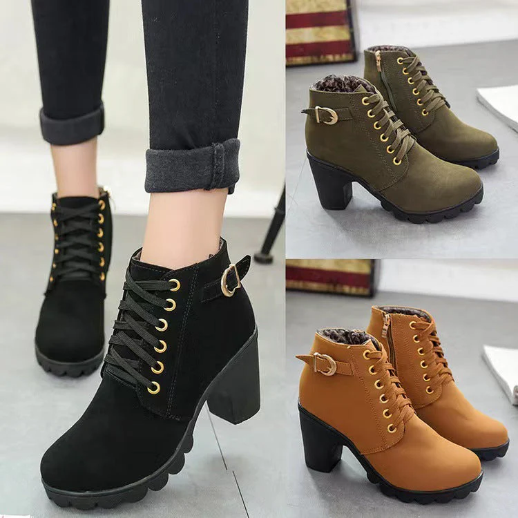 📢Dernier jour de soldes⏰ Bottes Femme à Talon Block Semelle Épaisse