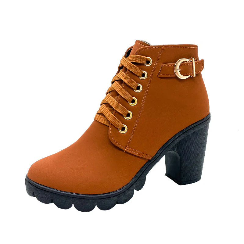 📢Dernier jour de soldes⏰ Bottes Femme à Talon Block Semelle Épaisse - Image 8
